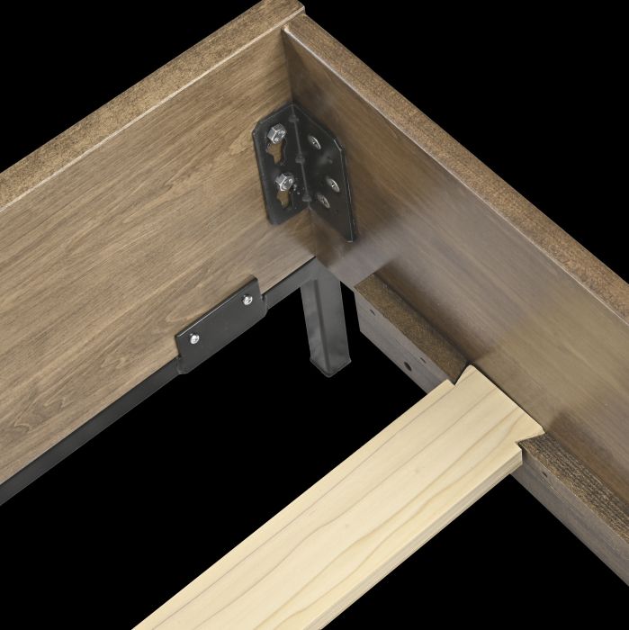 Hardwood Bed Rail System  with Steel Brackets