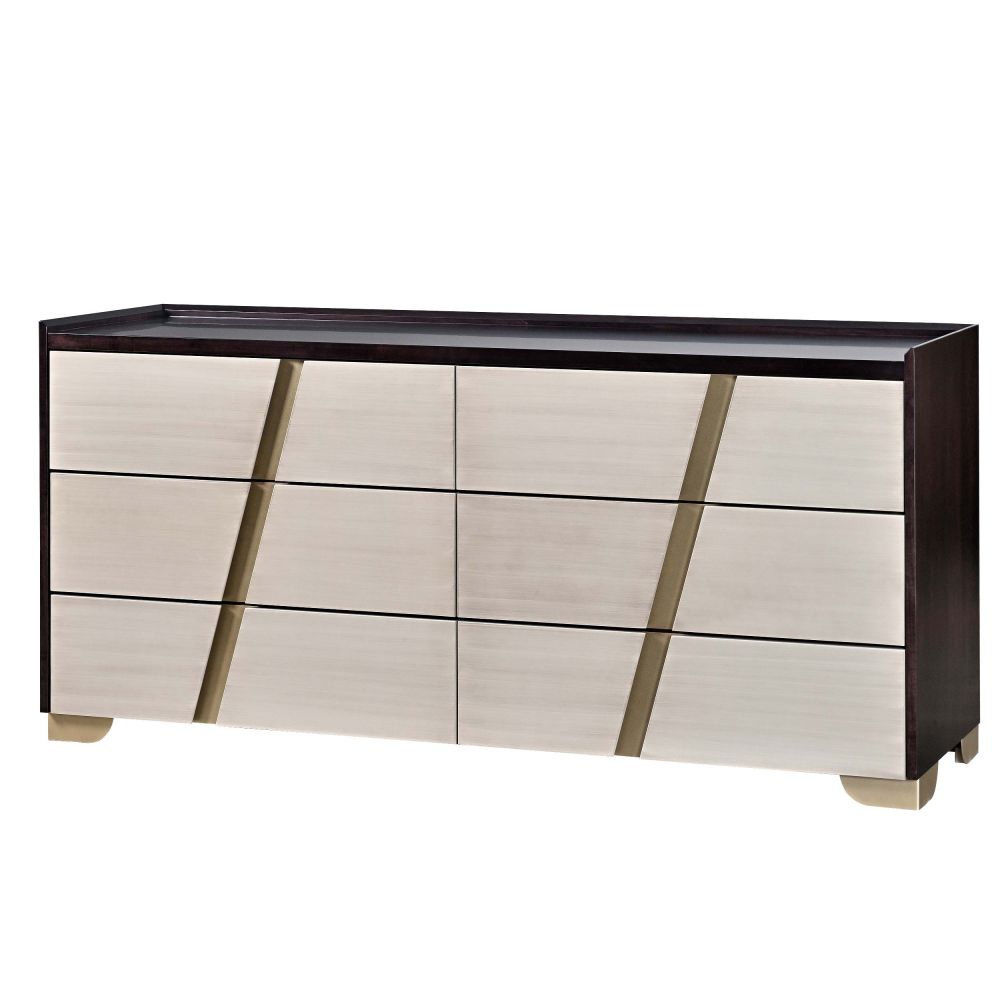 Shown in 167 Maple with White Brushed drawers and gold hardware
