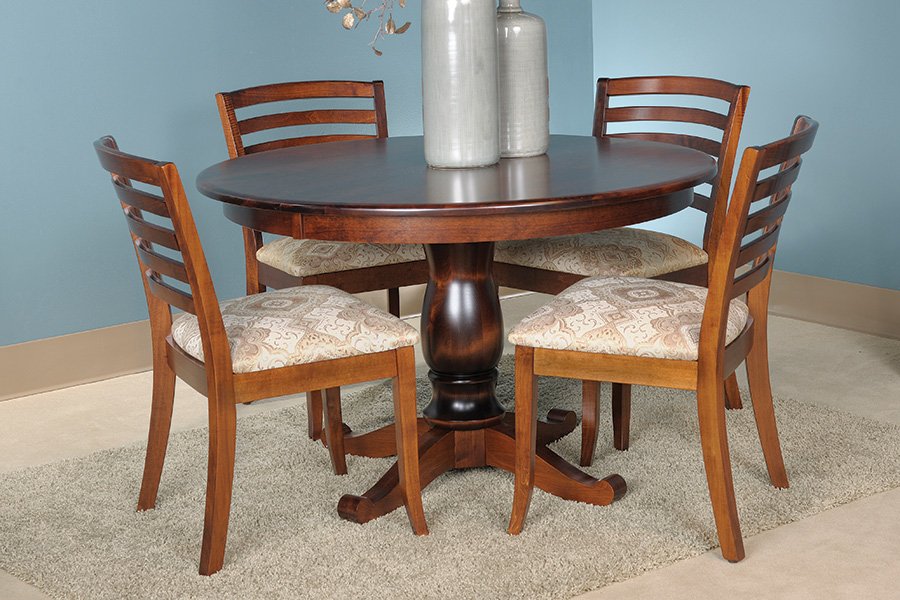 Solid Top Single Pedestal Table Amish Handcrafted And USAMade Custom American Made Dining Room Furniture Solid Top Single Pedestal Table Amish Handcrafted And USAMade Custom American Made Dining Room Furniture