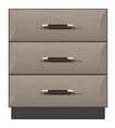 28" 3 drawer bedside chest