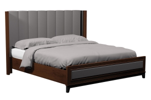 american modern upholstered bed w/upholstered footboard