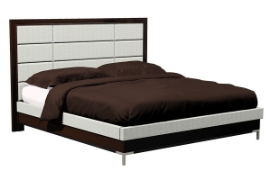 american modern 12-panel upholstered king bed