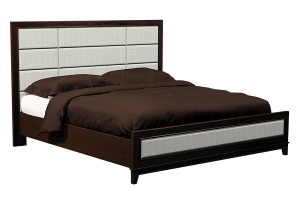 american modern 12-panel upholstered king bed