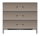 36 inch three drawer bedside chest