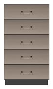 28 inch five drawer chest