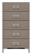 28 inch five drawer chest