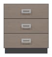 28 inch three drawer bedside chest