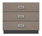 36 inch three drawer bedside chest