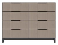 american modern eight drawer dresser wood leg