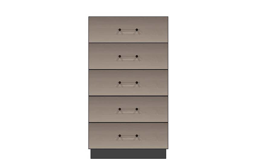 28 inch five drawer chest