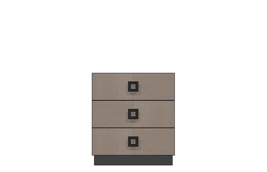 28 inch three drawer bedside chest