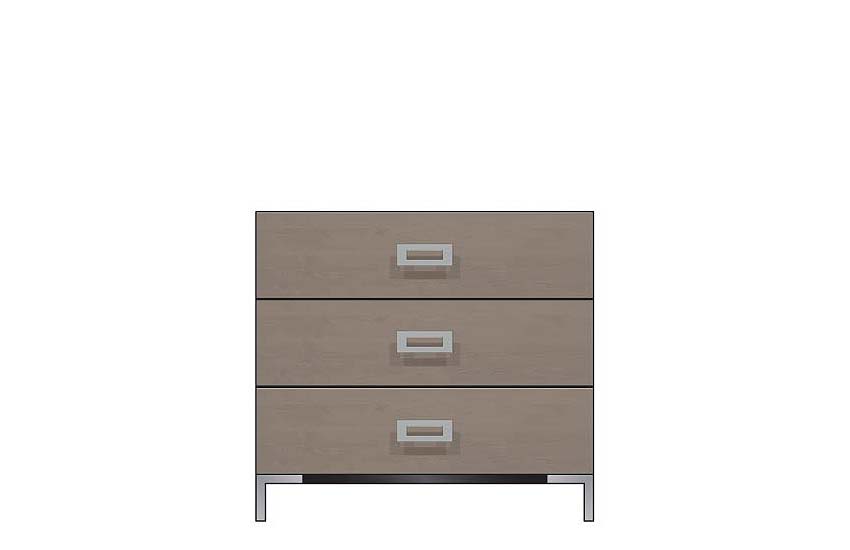 36 inch three drawer bedside chest