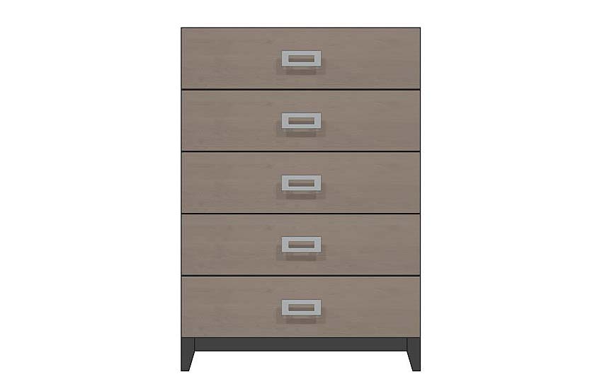 36 inch five drawer chest