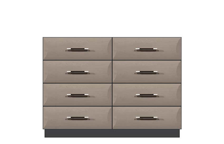 american modern eight drawer dresser plinth base